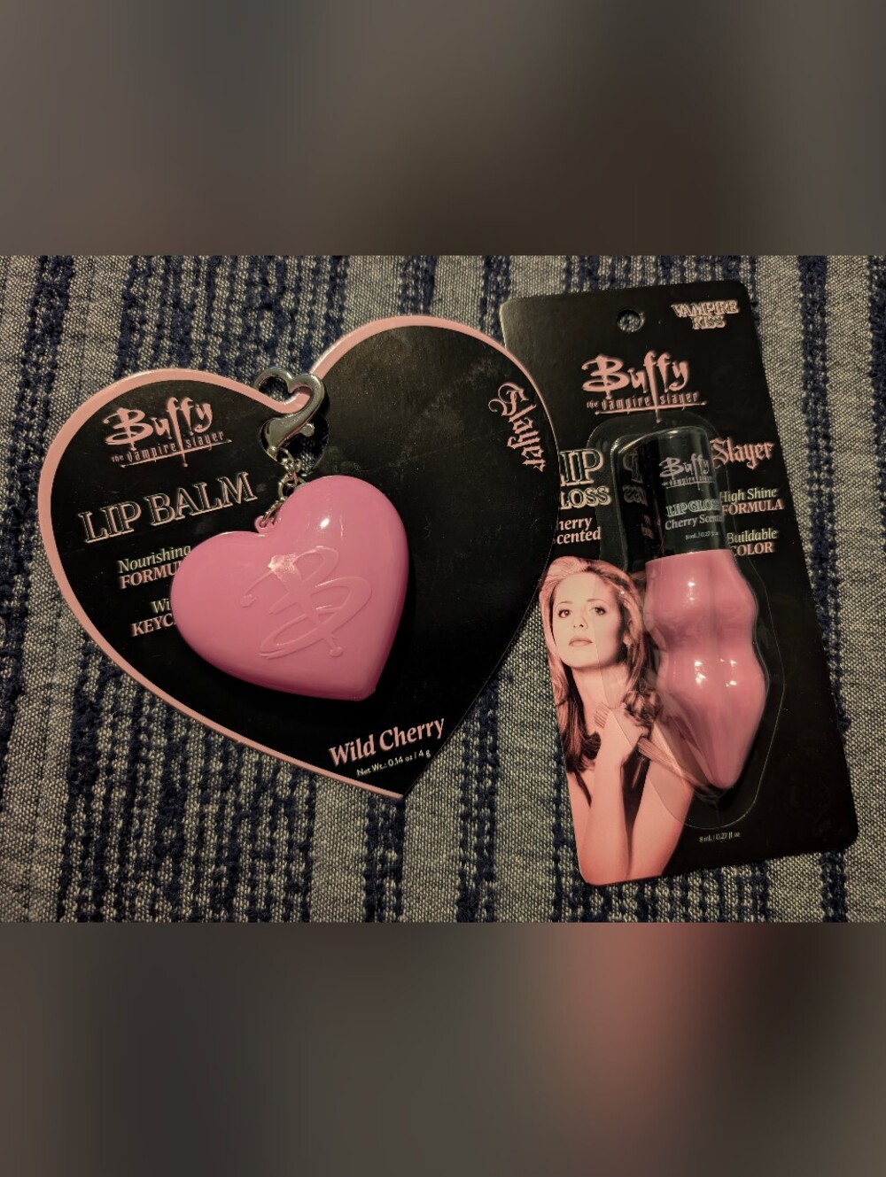 2 New Buffy The Vampire Slayer Wild Cherry Lip Balm & Lip Gloss Duo - Pink